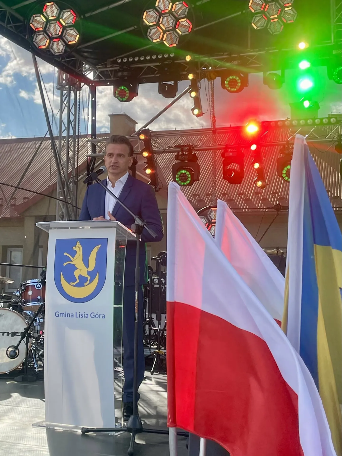 Robert Wardzała — wystąpienie przy mównicy Gminy Lisia Góra